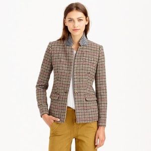 J Crew Jeweled Collar Regent Wool Blazer.